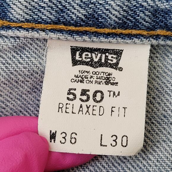 Vintage LEVIS 550 Extra-Baggy Jeans 35x29 Medium-Wash - Picture 7 of 16